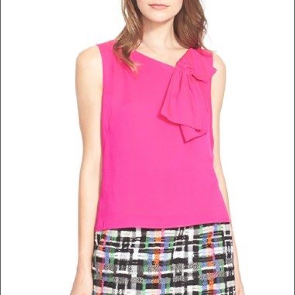 Milly Emerald Green Silk Origami Bow Sleeveless Top - Picture 4 of 4